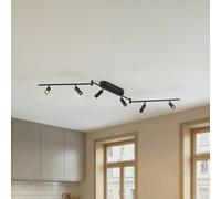 Lindby Eldrin LED ceiling light, 6-bulb, spotlights, black