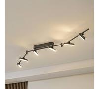 Lindby Eldrin LED spotlight, black, 6-bulb, batten light