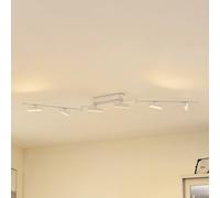 Lindby Eldrin LED spotlight, white, 6-bulb, batten light