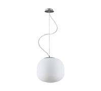 Lindby Elegant Nordic Style Glass Sphere Pendant Light, Modern Living Room Ceiling Chandelier Kitchen Globe Design White Bubble Hanging Lamp Ø38 Cm E27 Fitting