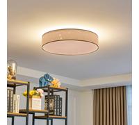 Lindby Ellamina LED ceiling lamp, Ø 60 cm, white, textile