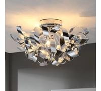 Lindby Elviro ceiling lamp, Ø 50 cm, chrome-coloured, metal
