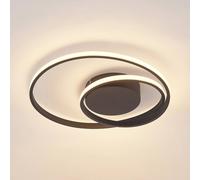 Lindby Emisua LED ceiling light, black, CCT, dimmable