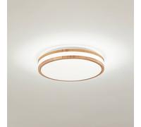 Lindby Emiva LED ceiling lamp, Ø 40 cm, light wood, CCT
