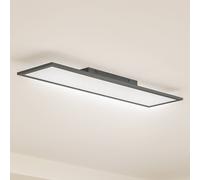 Lindby Enhife LED panel, black, 80 x 20 cm, metal, 4,000K