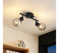 Lindby Eridia ceiling spotlight, black, 2-bulb