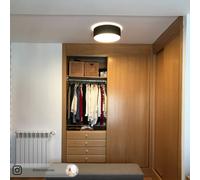 Lindby Fabric ceiling lamp Coleen in black, gold inside