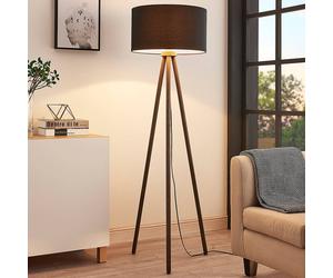 Lindby Fabric floor lamp Majken - dark grey/black