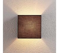 Lindby Fabric wall lamp Adea, 25 cm, square, black