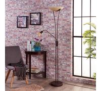 Lindby Felicia uplighter with reading lamp, rust