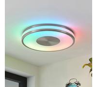 Lindby LED Ceiling Light Fjella dimmable (Modern) in Silver Made of Metal for e.g. Living Room & Dining (1 Light Source,) from Ceiling lamp,