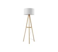 Lindby Floor Lamp Adamio in Brown Made of Wood for e.g. Living Room & Dining (1 Light Source, E27) from Standard