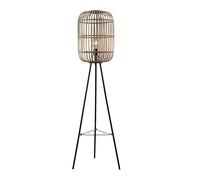 Lindby Floor Lamp Canyana in Brown Made of Wood for e.g. Living Room & Dining (1 Light Source, E27) from Standard