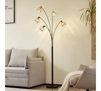 Lindby floor lamp Lielle, natural bamboo, 5-bulb, 190 cm
