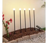 Lindby Freydis LED solar light, set of 5, black, 2,000 K