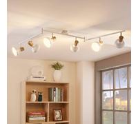 Lindby Fridolin downlight, 160cm, 6-bulb, white, metal