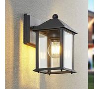 Lindby Giavanna outdoor wall light, 23.3 cm, anthracite, glass