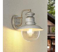 Lindby Gwendolyn outdoor wall light, antique white, metal, 26 cm