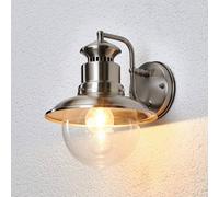 Lindby Gwendolyn outdoor wall light, grey, stainless steel, 26cm