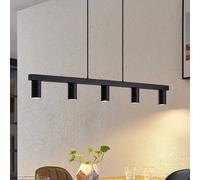 Lindby hanging light Baliko, black, 116 cm, 5-bulb, GU10