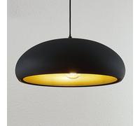 Lindby hanging light Gerwina, black/gold, metal, 40 cm, E27