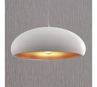 Lindby hanging light Gerwina, white/gold, metal, 40 cm, E27