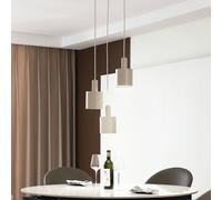 Lindby hanging light Ovelia, beige, 3-bulb, metal, E27