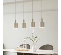 Lindby hanging light Ovelia, beige, 4-bulb, metal, E27
