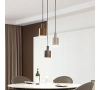 Lindby hanging light Ovelia, brown/coffee/beige, 3-bulb, E27