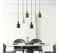Lindby hanging light Ovelia, brown/coffee/beige, 6-bulb, E27