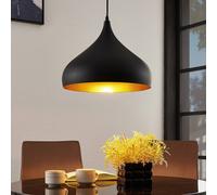 Lindby hanging light Ritana, set of 2, black and gold, metal, E27