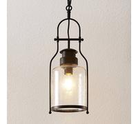 Lindby hanging light Rozalie, black, metal, lantern, 21cm