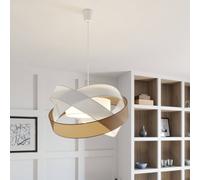 Lindby hanging light Simaria, brown/grey/white, Ø 60 cm, E27
