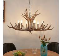 Lindby hanging light Tejask, Ø 102 cm, 6-bulb, antlers, E14