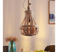 Lindby Haruno hanging light, rattan, 33 cm