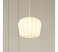 Lindby Helin pendant light, white, Ø 35 cm, fabric