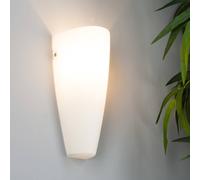 Lindby Hermine wall light, white, glass, height 31 cm, E27