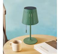 Lindby Hilario LED solar table lamp, green, iron, rechargeable battery