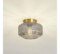 Lindby Hildur ceiling light, smoky grey, glass, Ø 22 cm