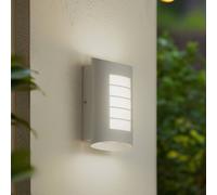 Lindby Outdoor Wall Light Ismael (Modern) in White Made of Aluminium (1 Light Source,) from wall lamp for Exterior/Interior Walls, House Terrace und Balcony