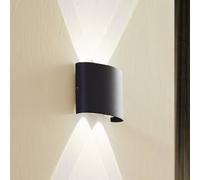 Lindby Ithan LED outdoor wall light, 2-bulb, anthracite, 12 cm