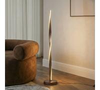 Lindby Jaren LED floor lamp, black/brown, 114 cm, CCT