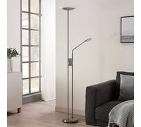 Lindby Jonne LED floor lamp, round, reading arm, dimmable, 180 cm