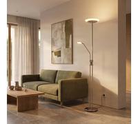 Lindby LED uplighter Jonne with reading arm, dimmable, round