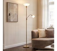 Lindby uplighter Jost, 180 cm, brass, reading lamp, E27