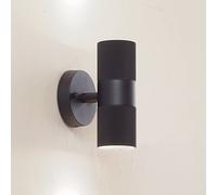 Lindby Jovane outdoor wall light, black, aluminium, 2-bulb