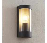 Lindby outdoor wall lamp Junias, 24cm, anthracite, stainless steel