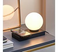 Lindby Junis table lamp, black, charging function