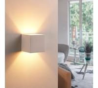 Lindby Kay wall light, white, plaster, set of 2
