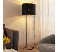 Lindby Kesta fabric floor lamp, frame 4 bars
